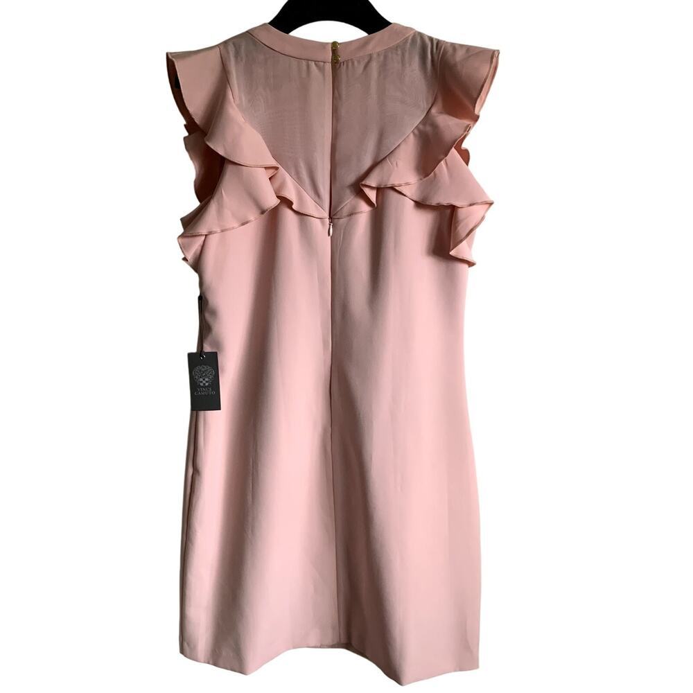 Vince Camuto Laguna Pink Ruffle Crepe Shift Dress Size 8 Bridal Graduation Party - Picture 8 of 10